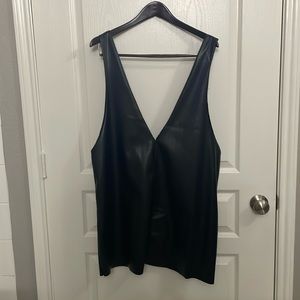 Sunday in Brooklyn Size XL Leather Pinafore Dress